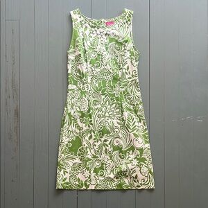Pappagallo Green and White Floral Sleeveless Dress